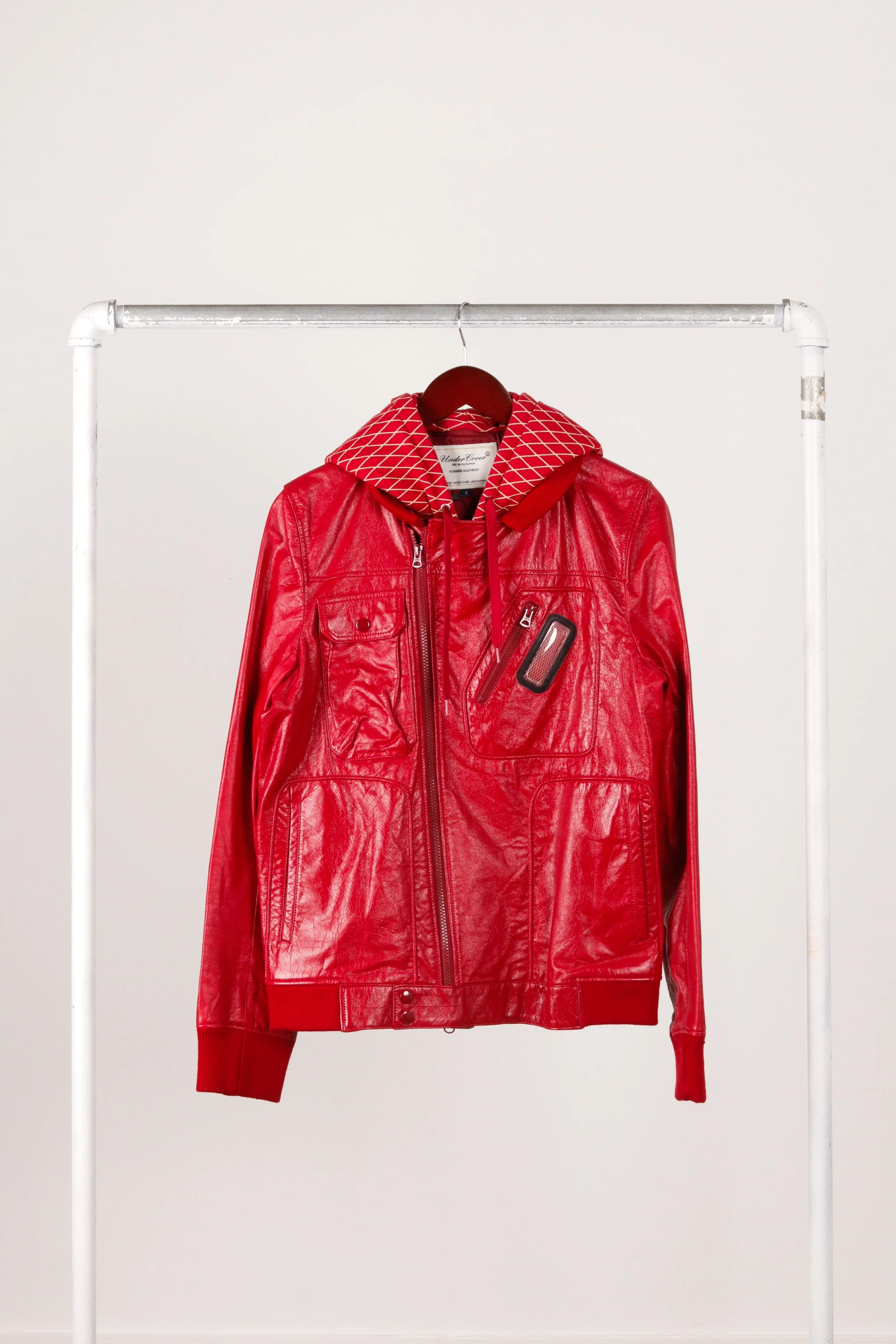 UNDERCOVER SS08 'Summer Madness' Hooded Leather Jacket Red (2008)