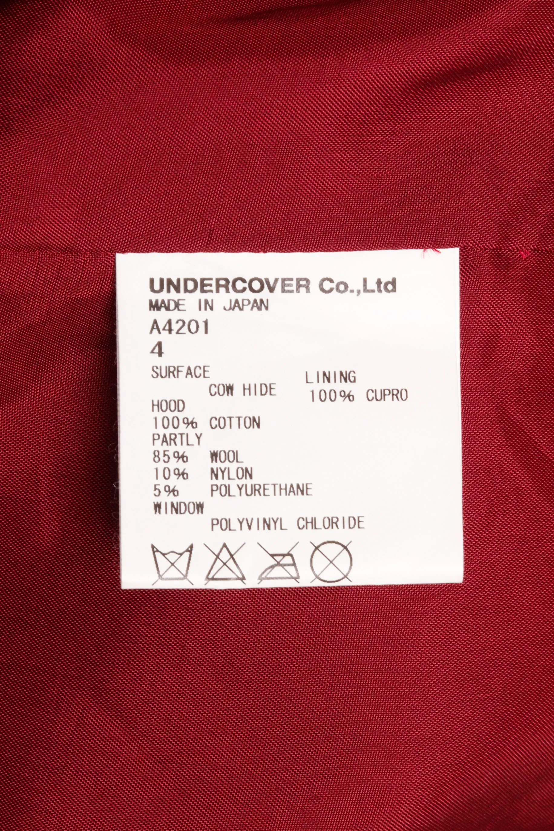 UNDERCOVER SS08 'Summer Madness' Hooded Leather Jacket Red (2008)