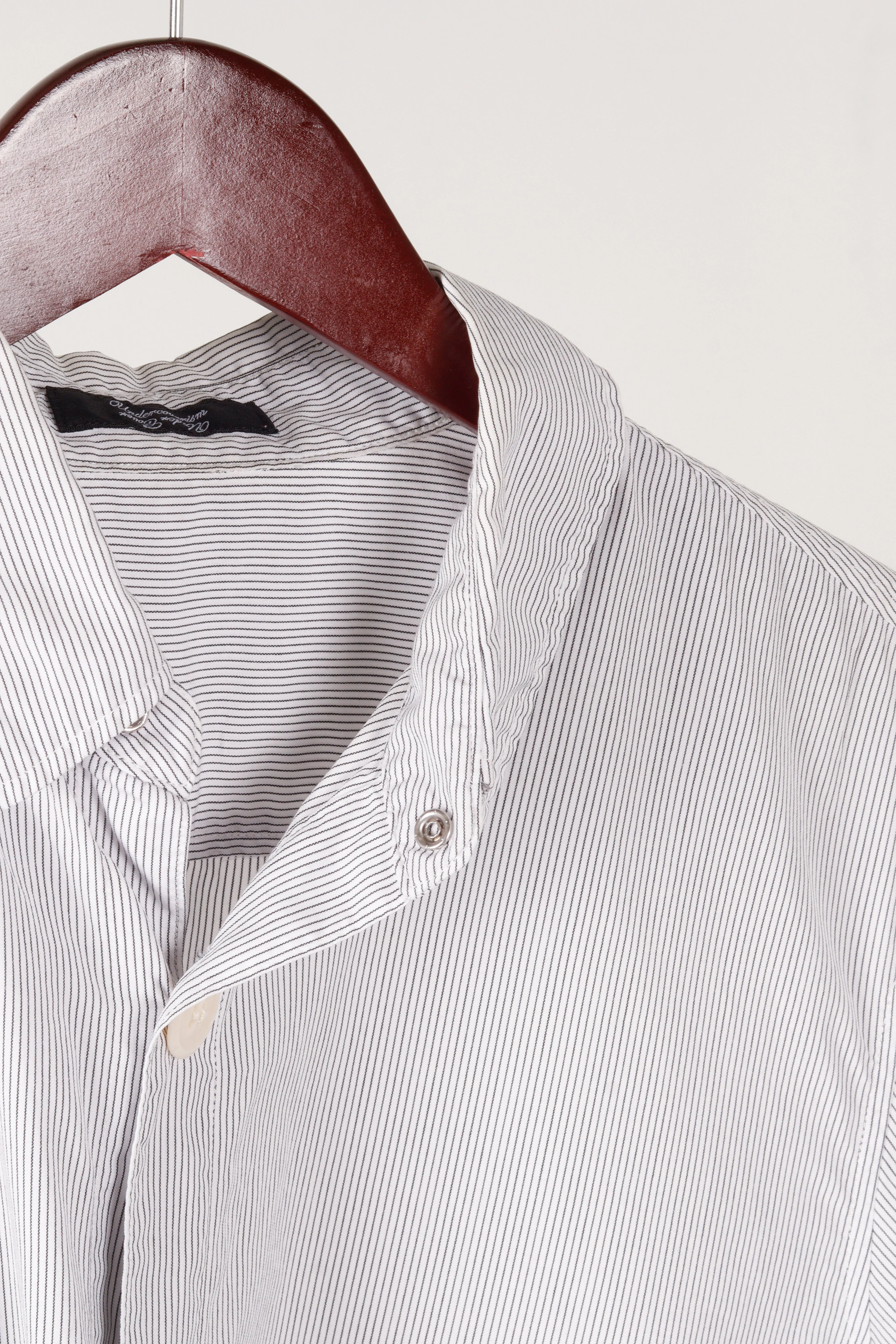 Undercoverism SS11 'Striped Frayed Hem' S/S Oxford Shirt White (2011)