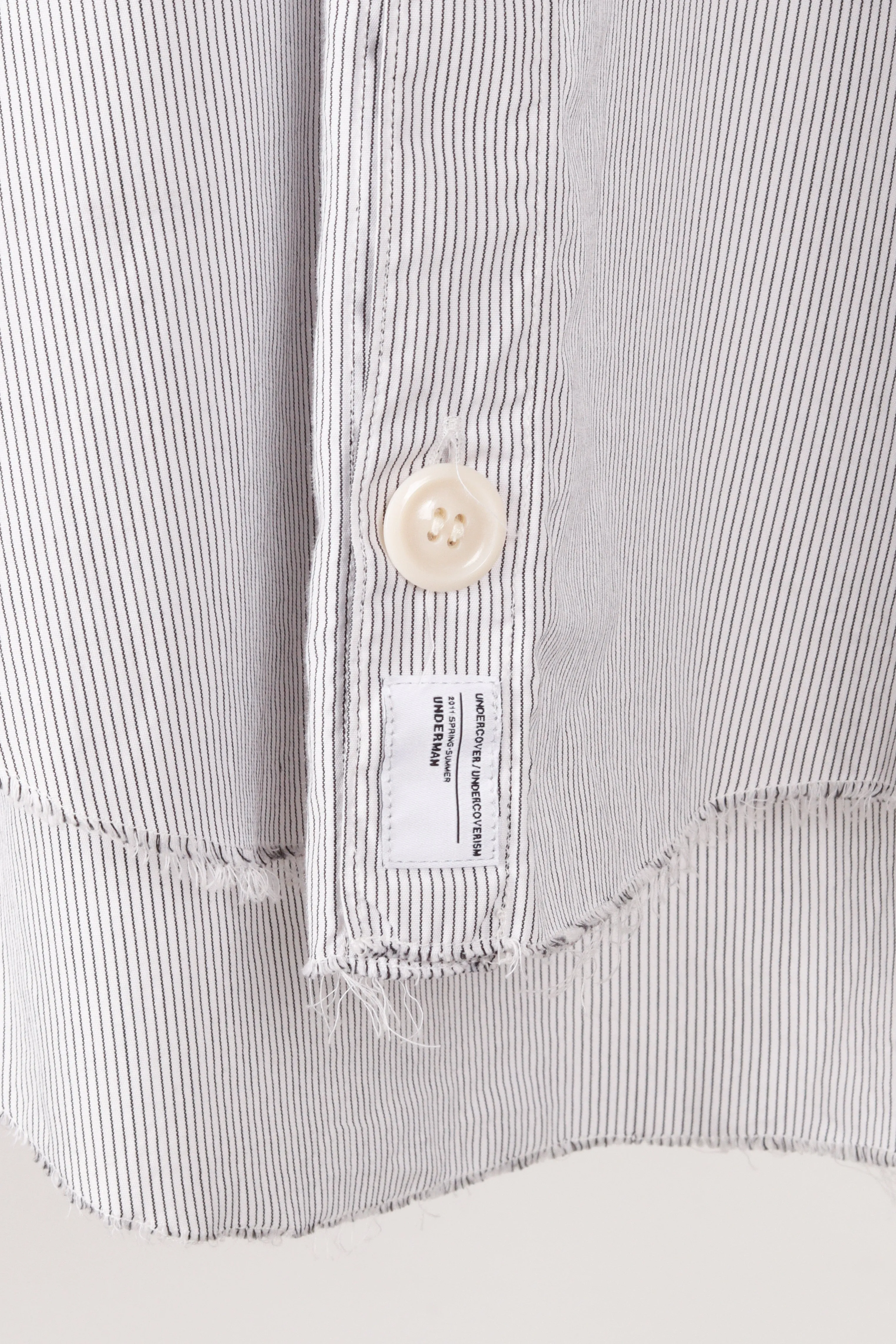 Undercoverism SS11 'Striped Frayed Hem' S/S Oxford Shirt White (2011)