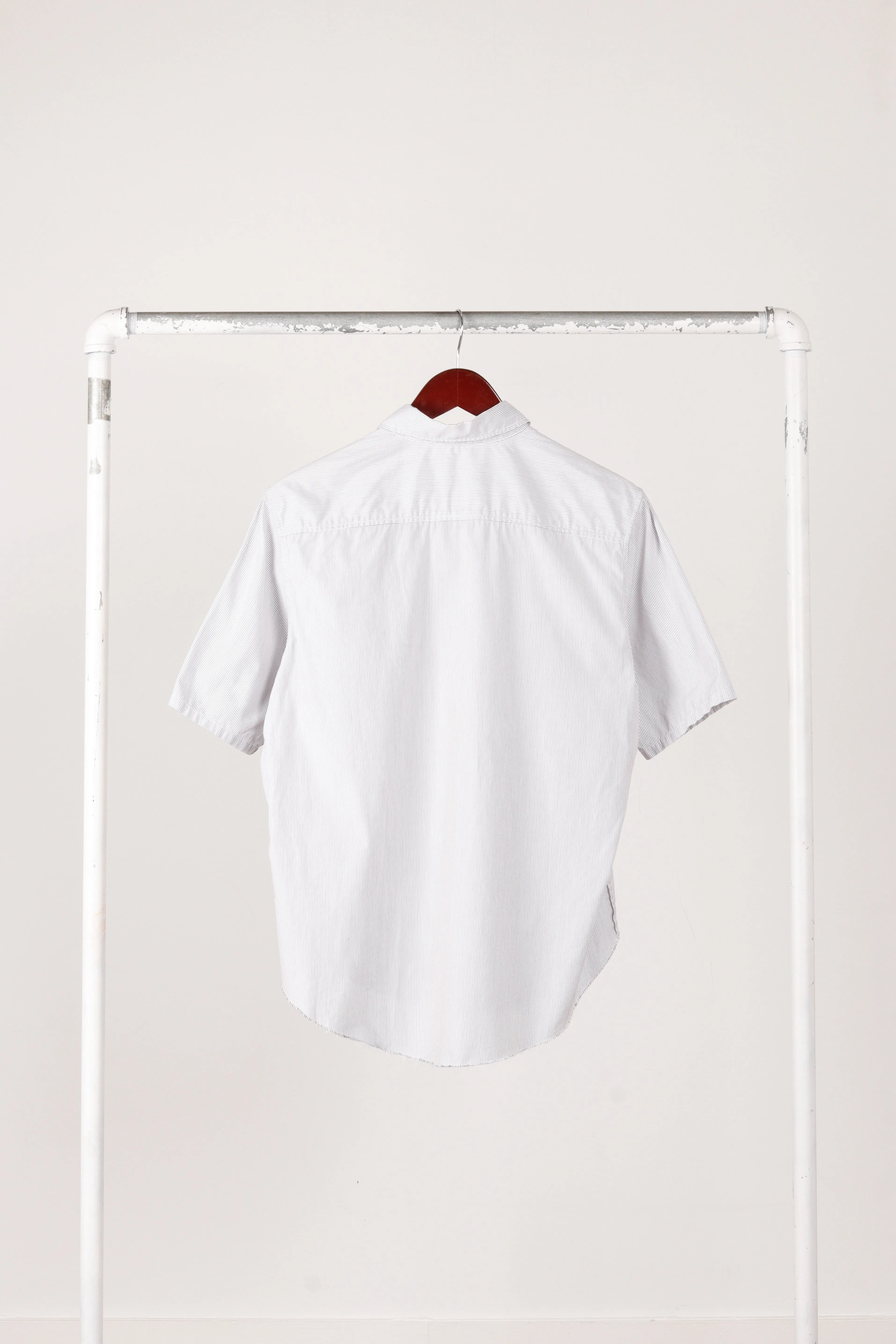 Undercoverism SS11 'Striped Frayed Hem' S/S Oxford Shirt White (2011)