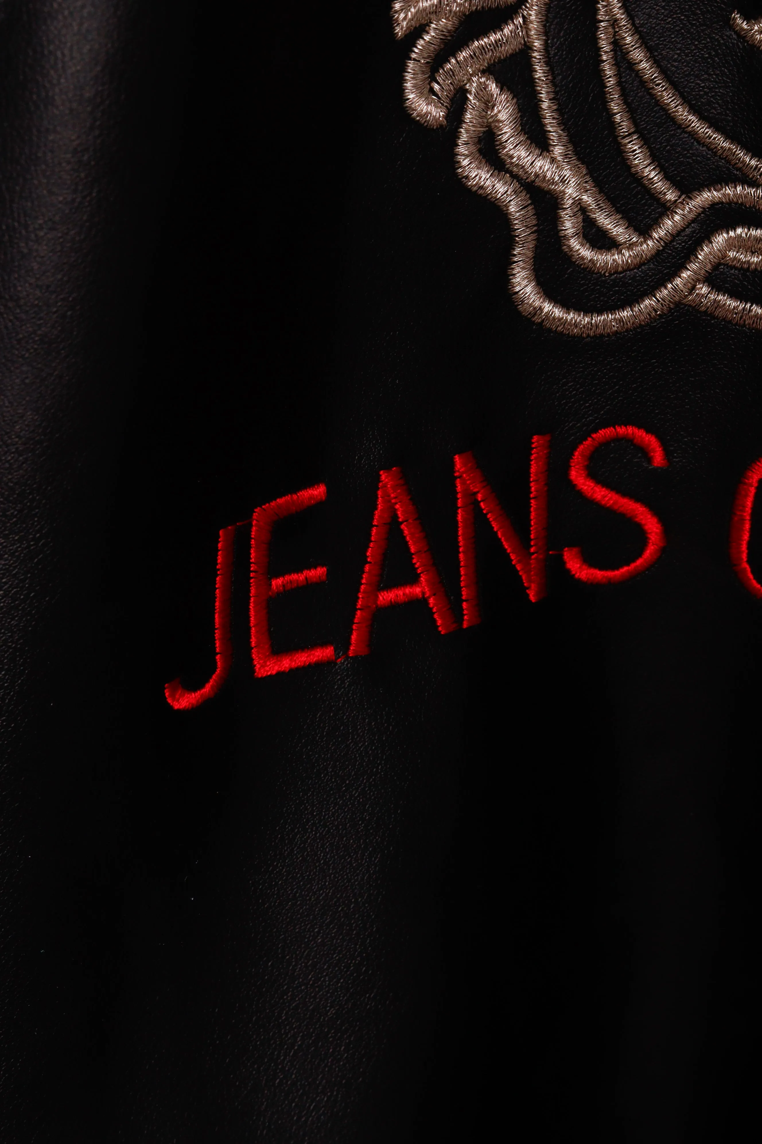 Versace Jeans Couture FW95 'Leather Ribbed Knit Medusa' Varsity Jacket (1995)