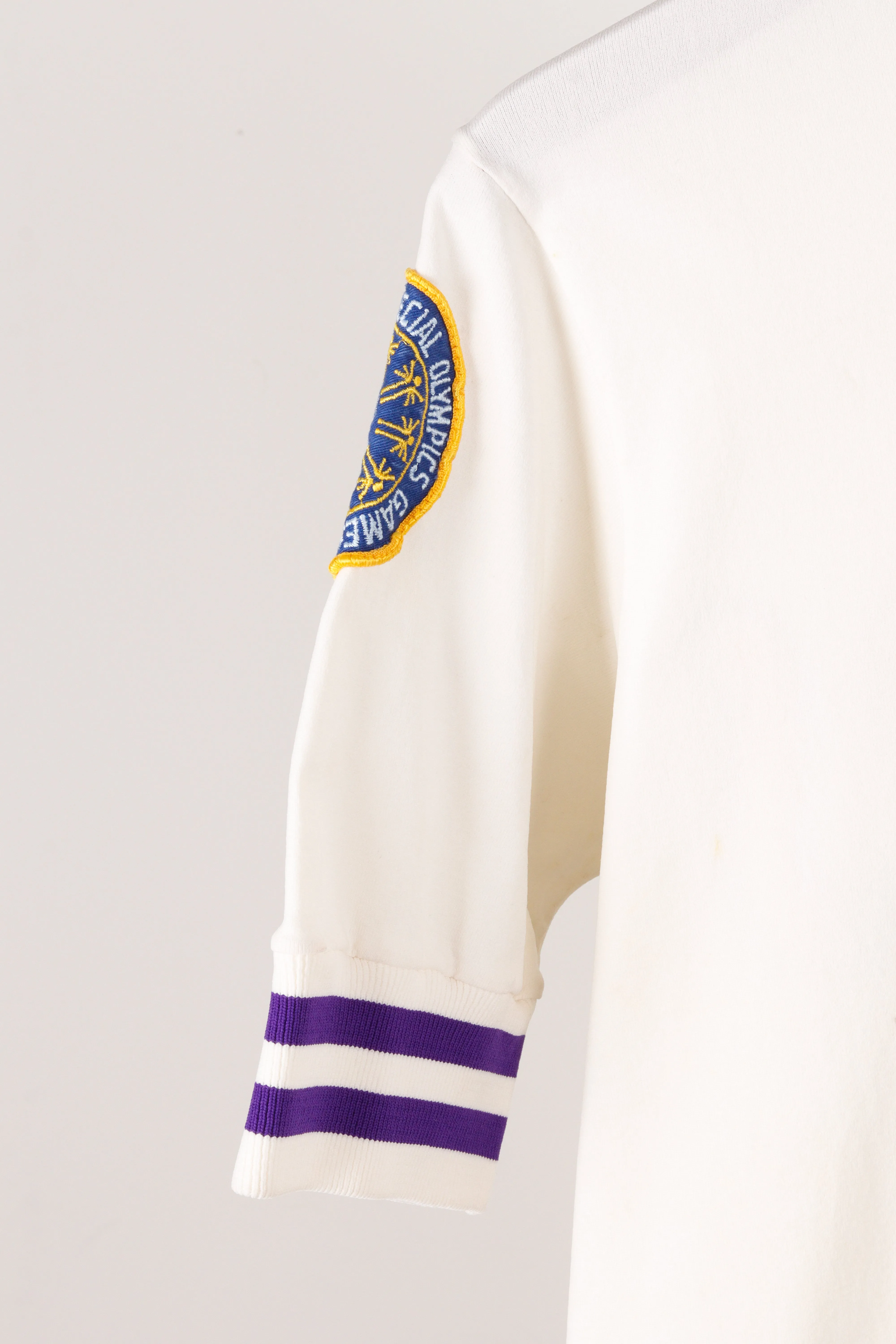 Vintage 1982-83 Sand Knit 'LSU Basketball Tyrone Black' Home Warm Up Top White