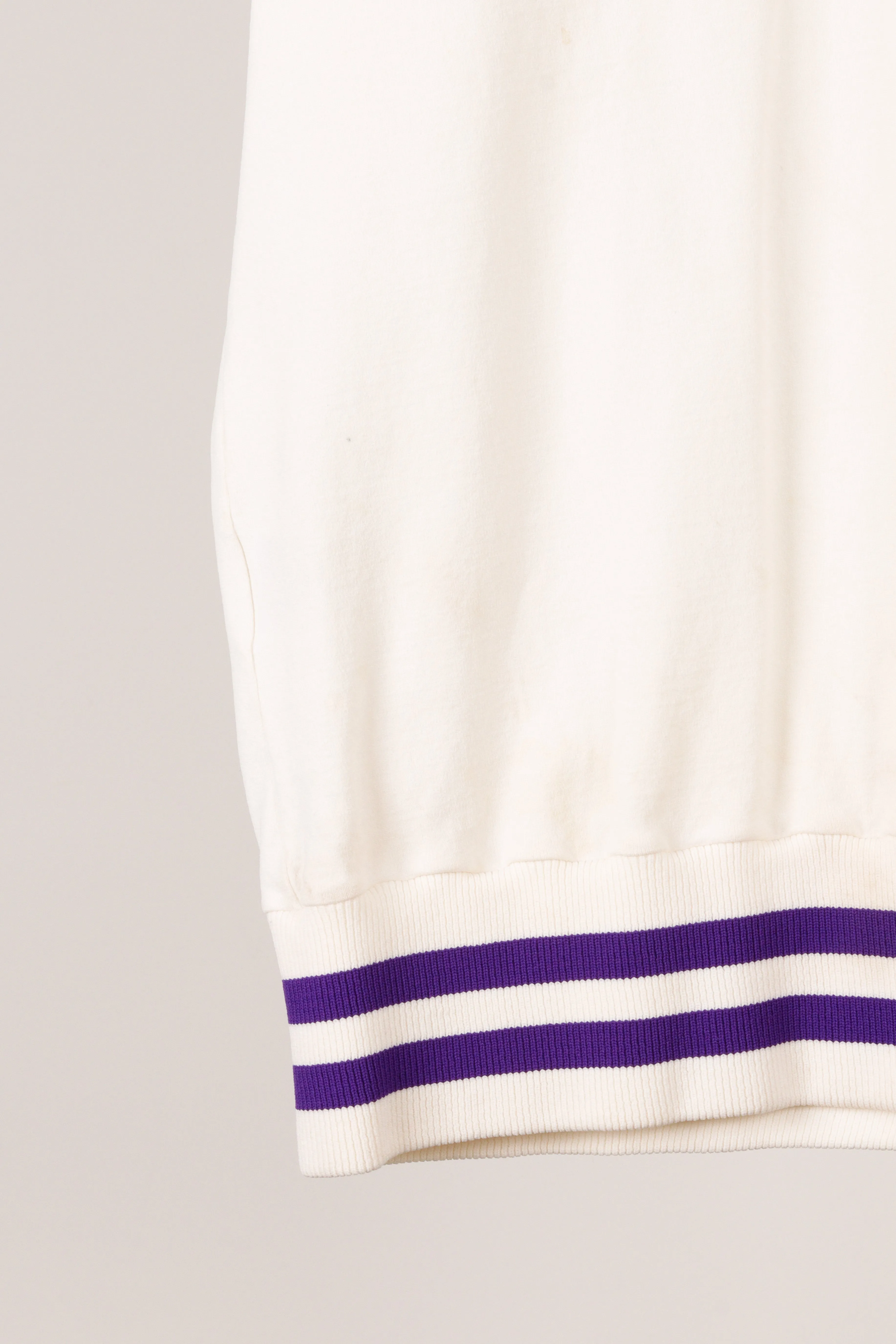 Vintage 1982-83 Sand Knit 'LSU Basketball Tyrone Black' Home Warm Up Top White