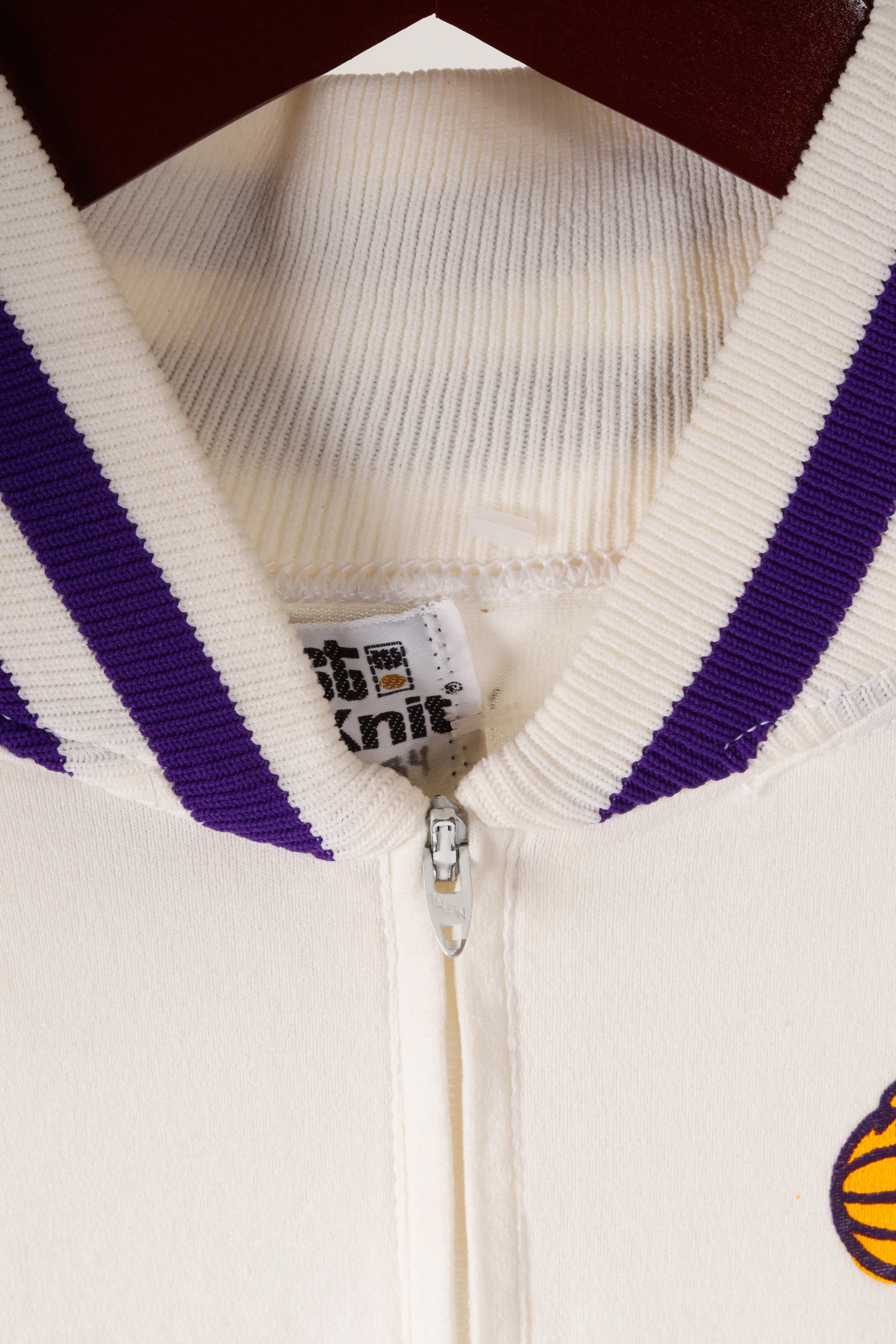 Vintage 1982-83 Sand Knit 'LSU Basketball Tyrone Black' Home Warm Up Top White
