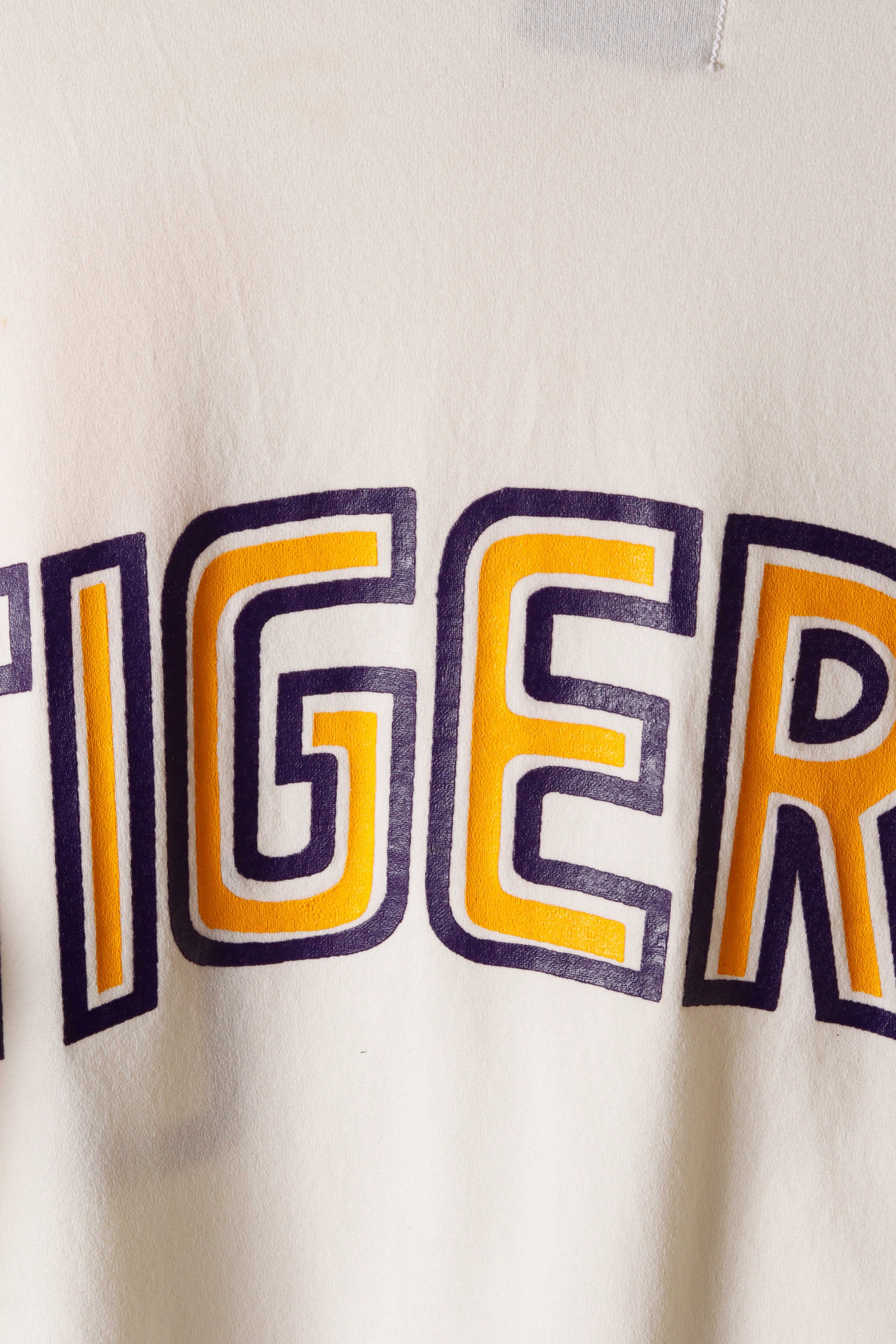 Vintage 1982-83 Sand Knit 'LSU Basketball Tyrone Black' Home Warm Up Top White