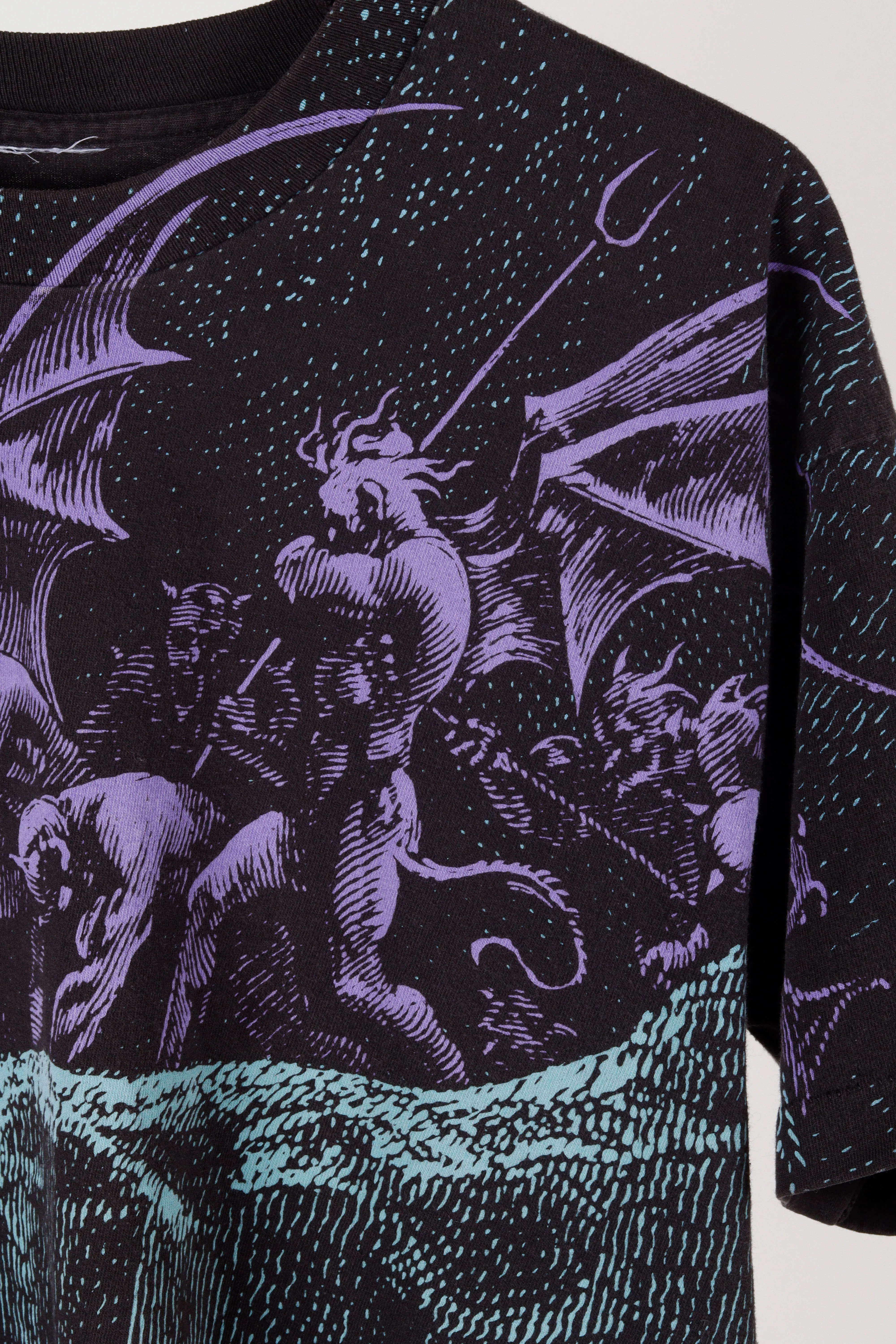 Vintage 1994 Liquid Blue 'Gustave Dore Demons' All-Over Print T-Shirt