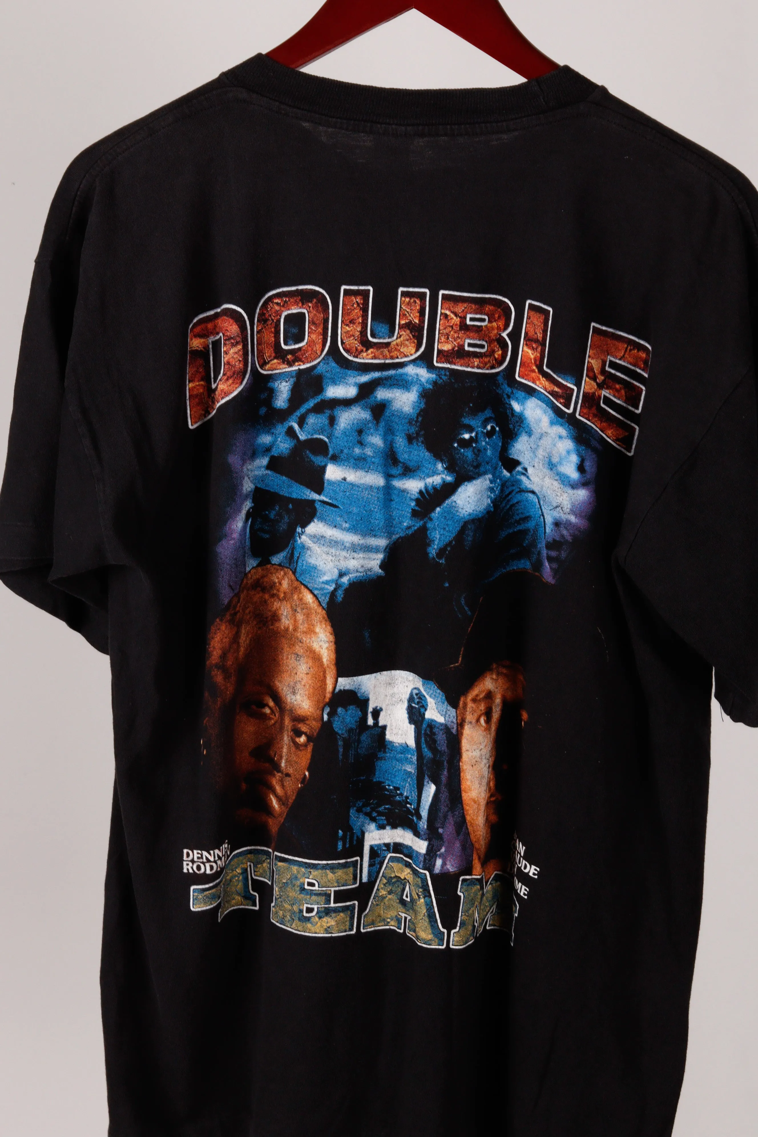 Vintage 1997 Dennis Rodman Jean Claude Van Damme 'Double Team' Rap T-Shirt