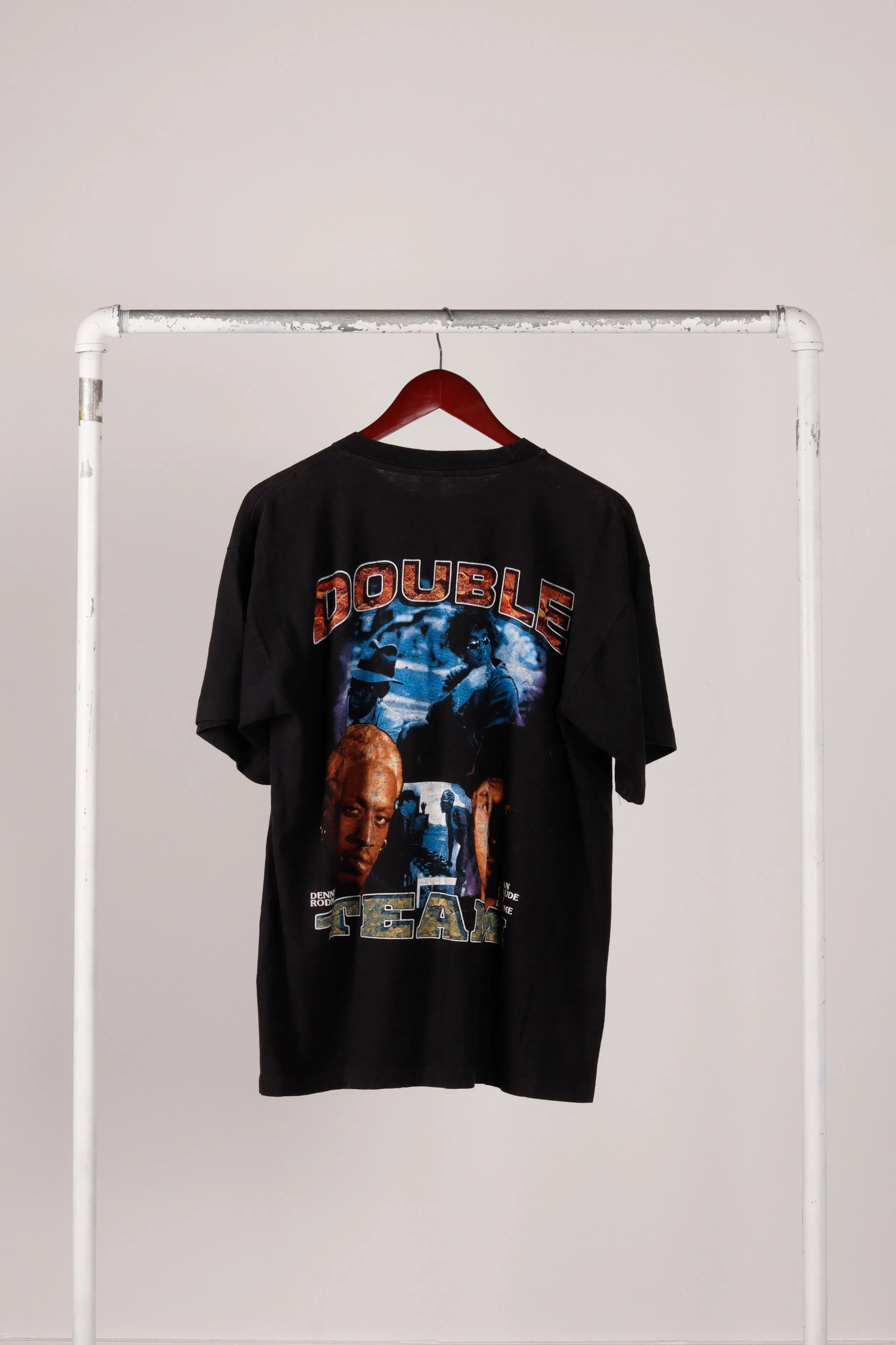Vintage 1997 Dennis Rodman Jean Claude Van Damme 'Double Team' Rap T-Shirt