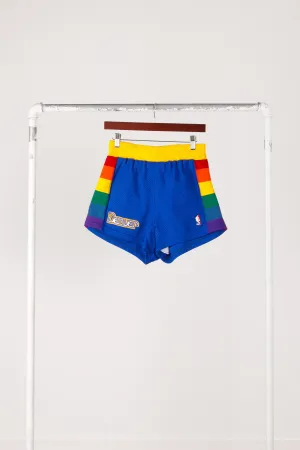 Vintage 80's Sand Knit 'Denver Nuggets Away' Authentic Basketball Shorts