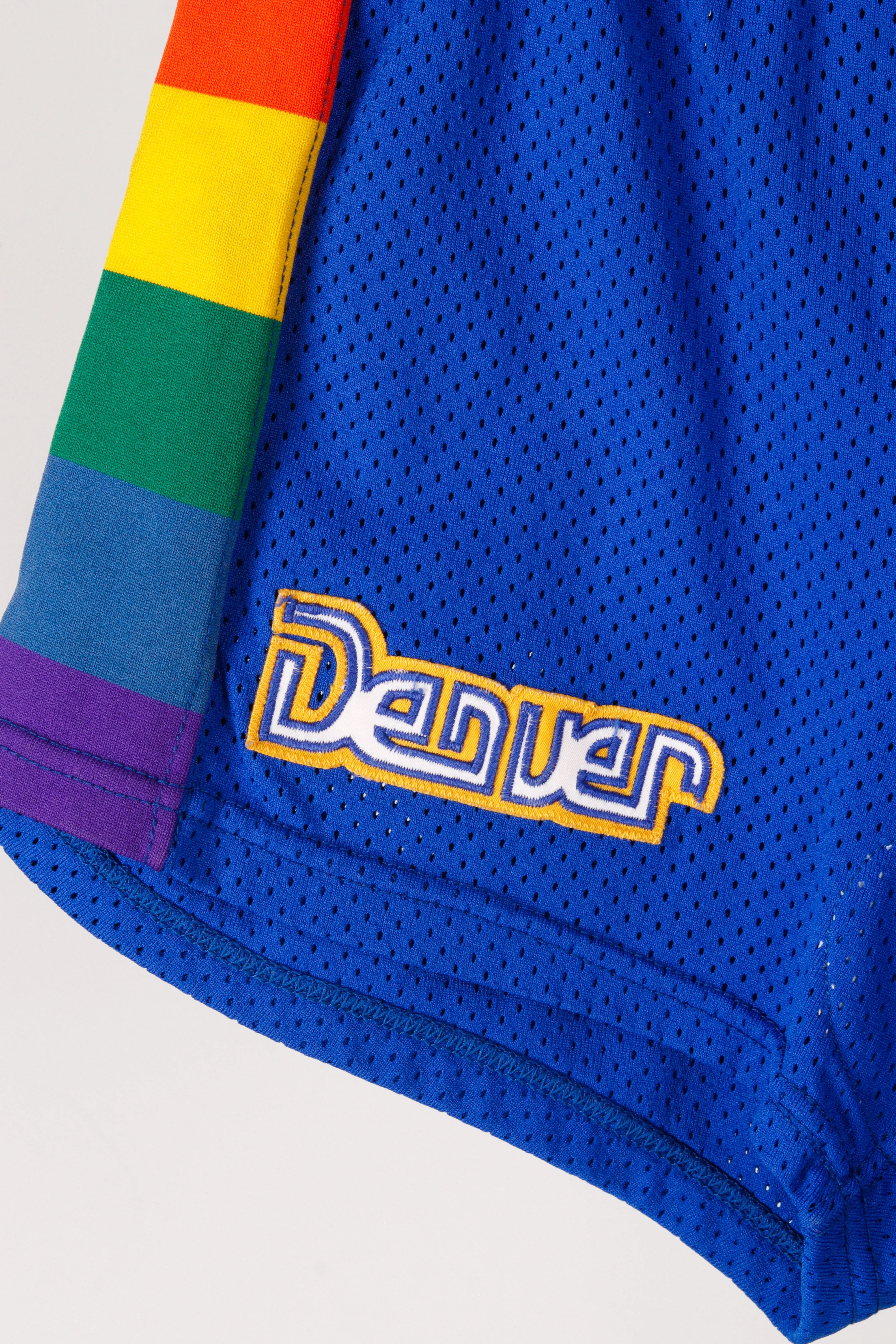 Vintage 80's Sand Knit 'Denver Nuggets Away' Authentic Basketball Shorts