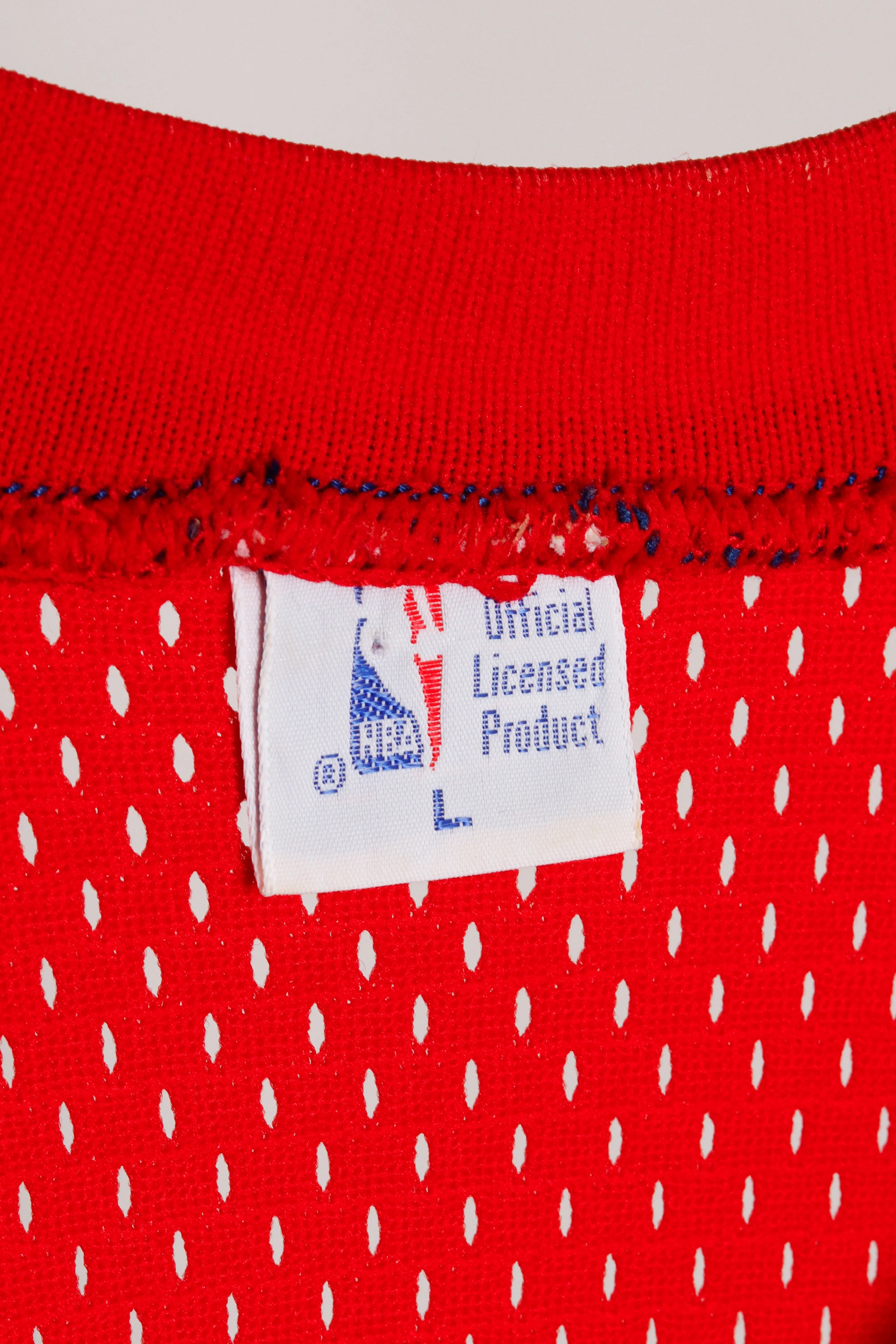 Vintage 80's Sand Knit 'Philadelphia 76ers Julius Erving Authentic' Away Basketball Jersey Red