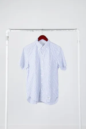 Wacko Maria Guilty Parties Pinstripe Oxford S/S Shirt Blue