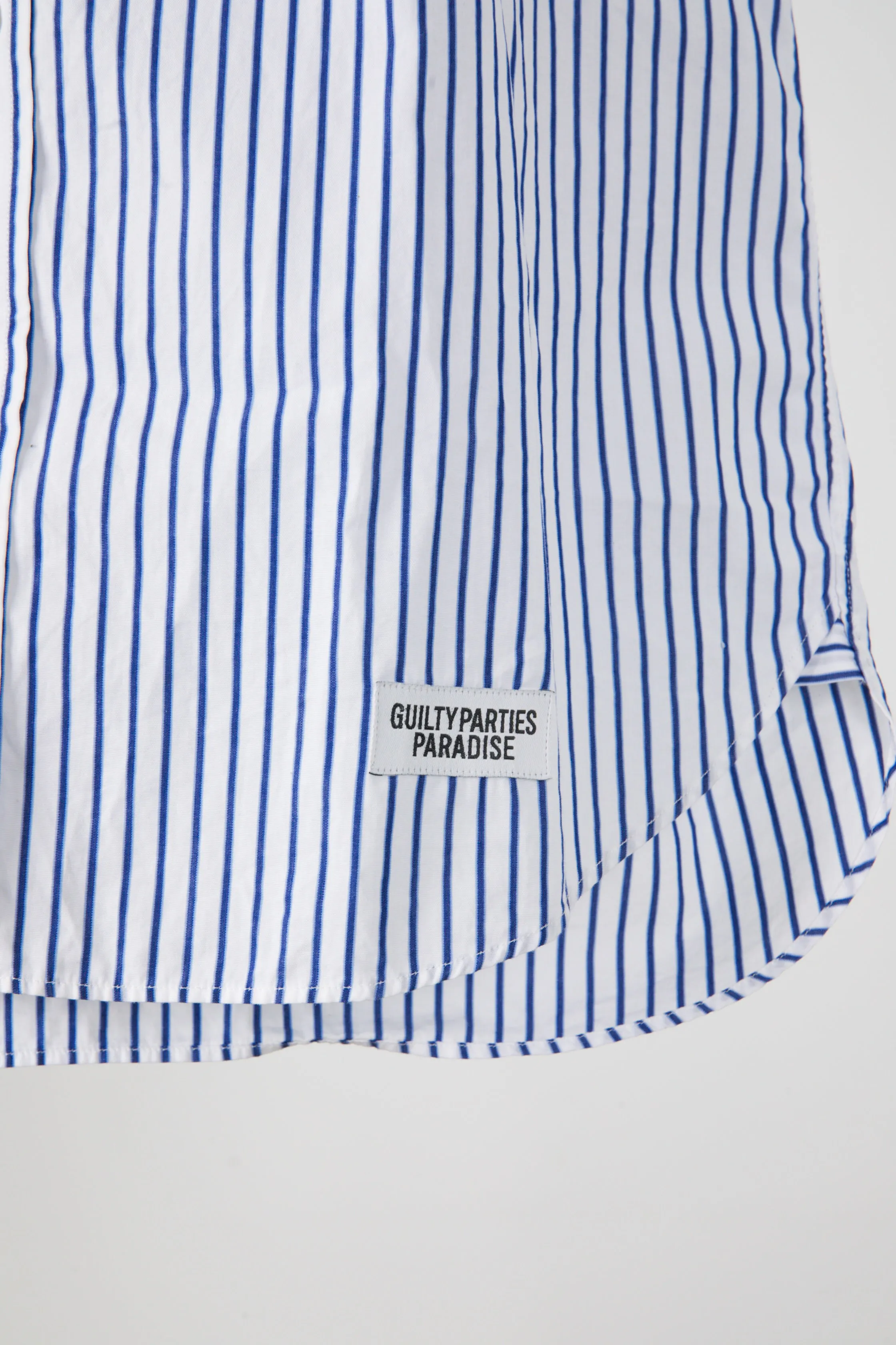 Wacko Maria Guilty Parties Pinstripe Oxford S/S Shirt Blue