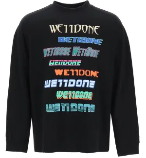WE11DONE Multi Logo Long Sleeve T-shirt (Black)