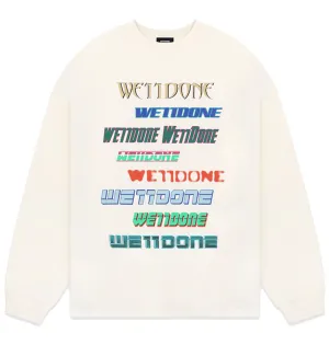 WE11DONE Multi Logo Long Sleeve T-shirt (Cream)