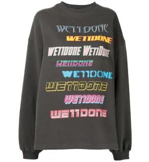 WE11DONE Multi Logo Long Sleeve T-shirt (Grey)