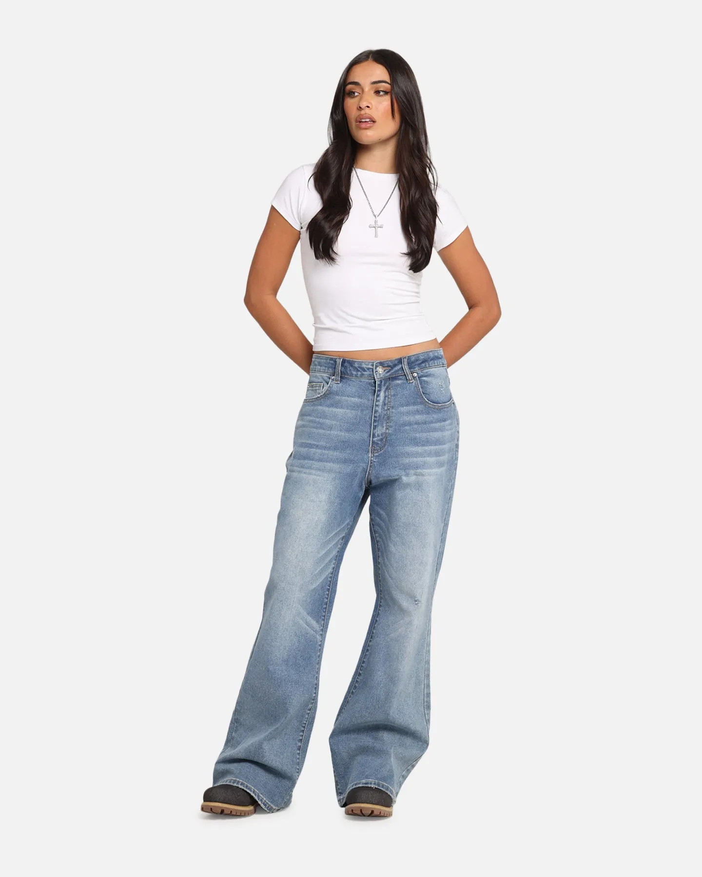 XXIII Game Play Flared Jeans Blue Denim