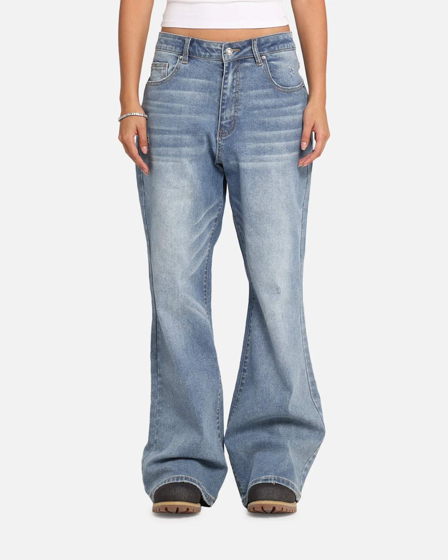 XXIII Game Play Flared Jeans Blue Denim